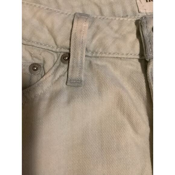 HUDSON JEANS WOMENS CAMMY BUTTON FRONT Skirt 27 FADED LIGHT BLUE DENIM  Frayed - Picture 4 of 10